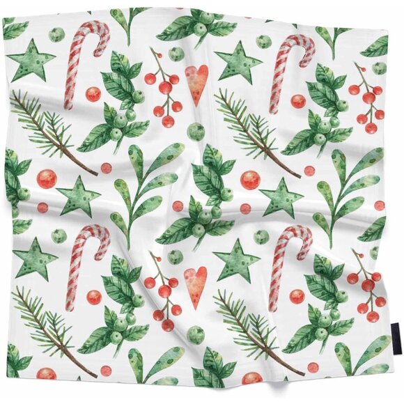 Women White Floral Pattern Head Scarf Silk Damask Luxury Bandana Soft for Girls - Picture 1 of 7